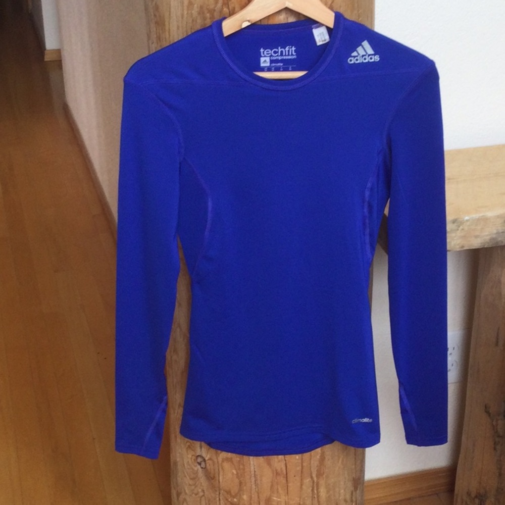 NWOT Adidas XS Techfit Royal Blue Long Sleeve shirt